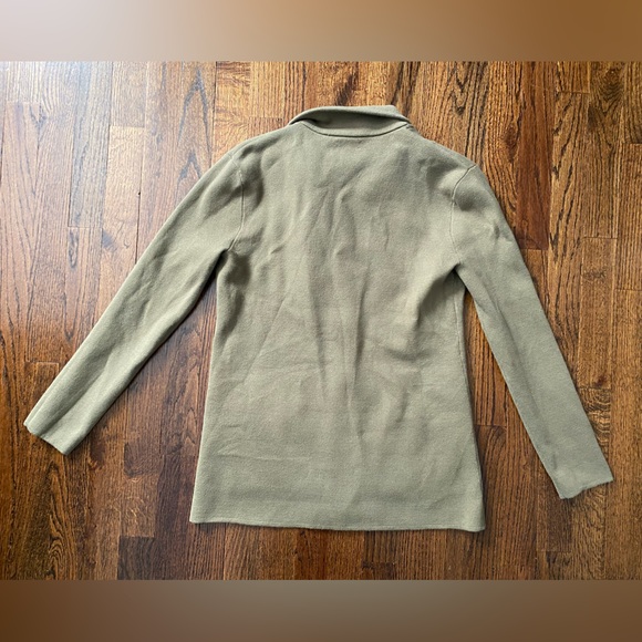 J.Crew- sweater blazer 100% cotton women green button up cardigan lady jacket S - Picture 7 of 16
